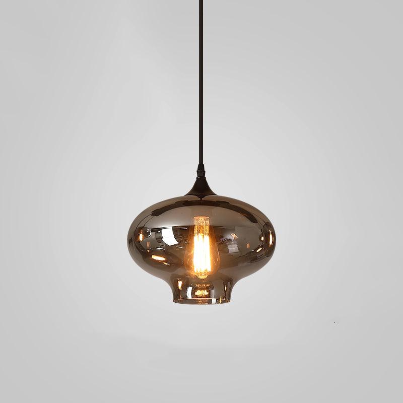 June Minimalist Bottle Glass Pendant Light Smoke Gray - Neutralighting