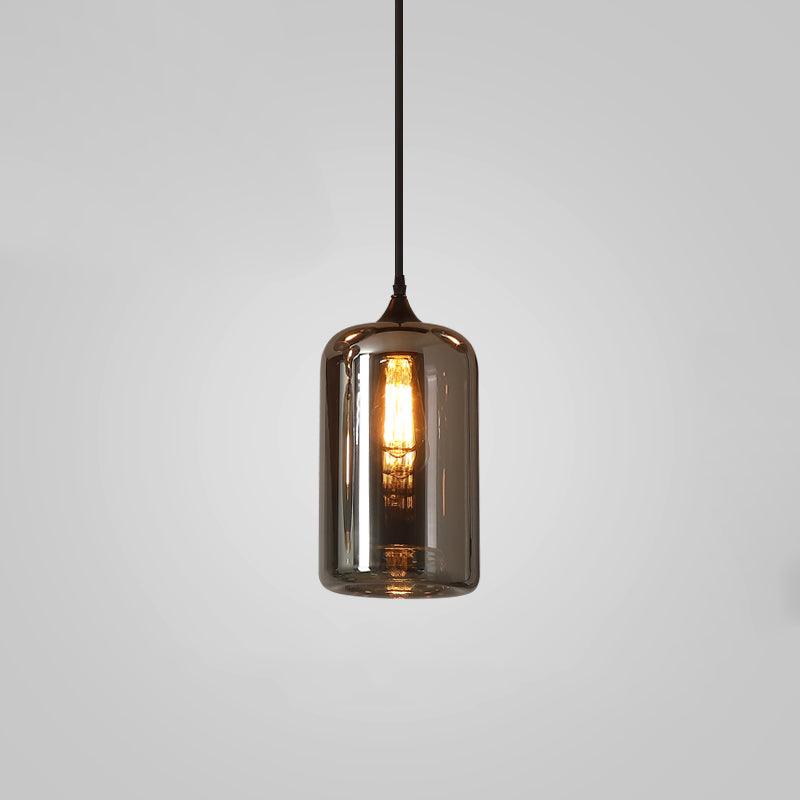 June Minimalist Bottle Glass Pendant Light Smoke Gray - Neutralighting