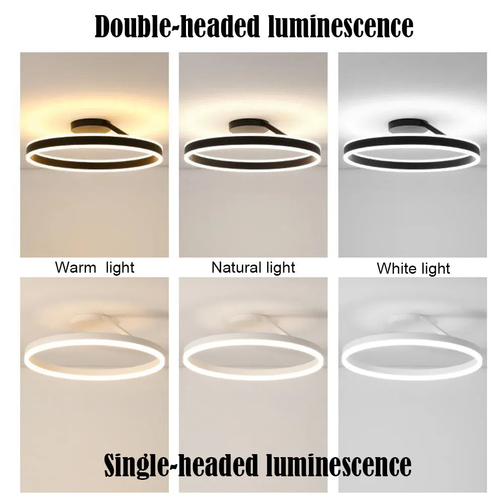 Solen Modern Circle Flush Mount Ceiling Light, Black & White - Neutralighting