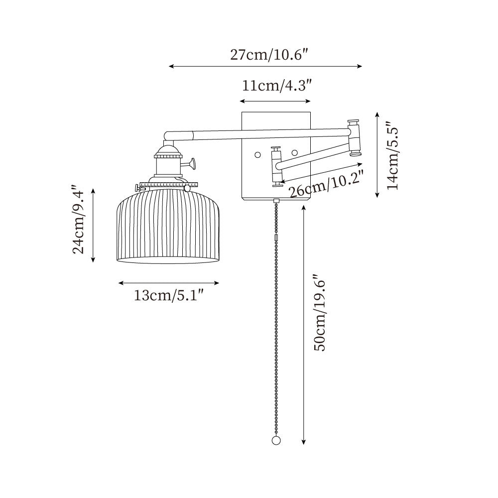 Artistic Walnut Brass Wall Sconce Adjustable Arm Vintage - Neutralighting