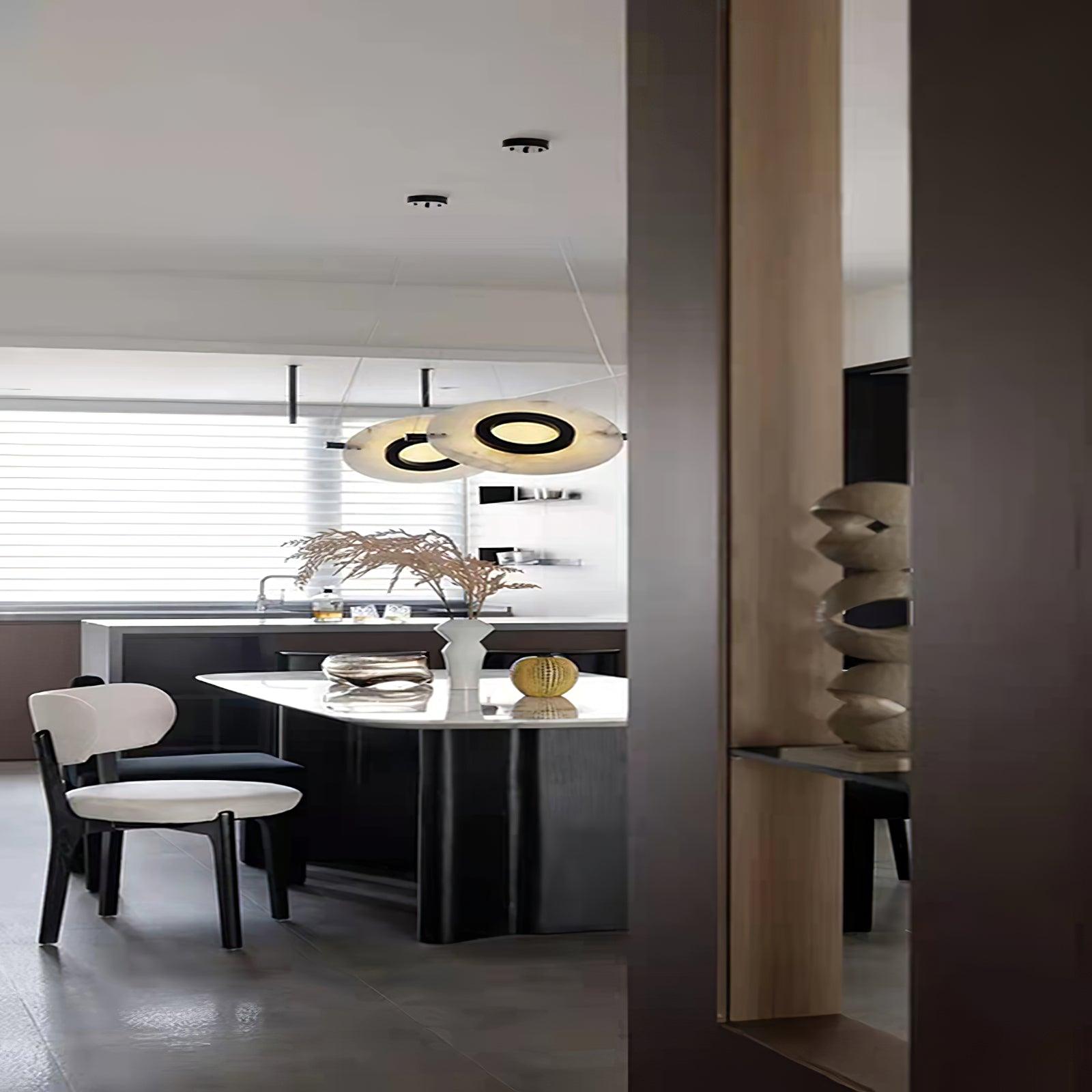 Imirila Disc Shaped Glass Pendant Light - Neutralighting