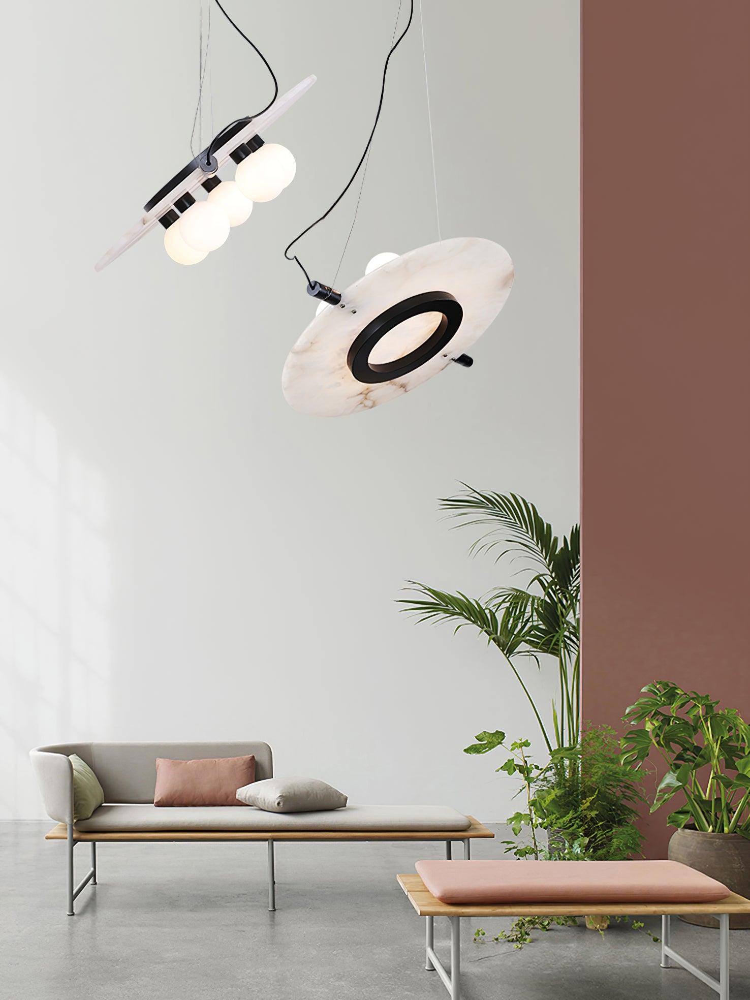 Imirila Disc Shaped Glass Pendant Light - Neutralighting