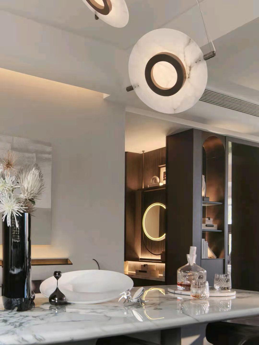 Imirila Disc Shaped Glass Pendant Light - Neutralighting