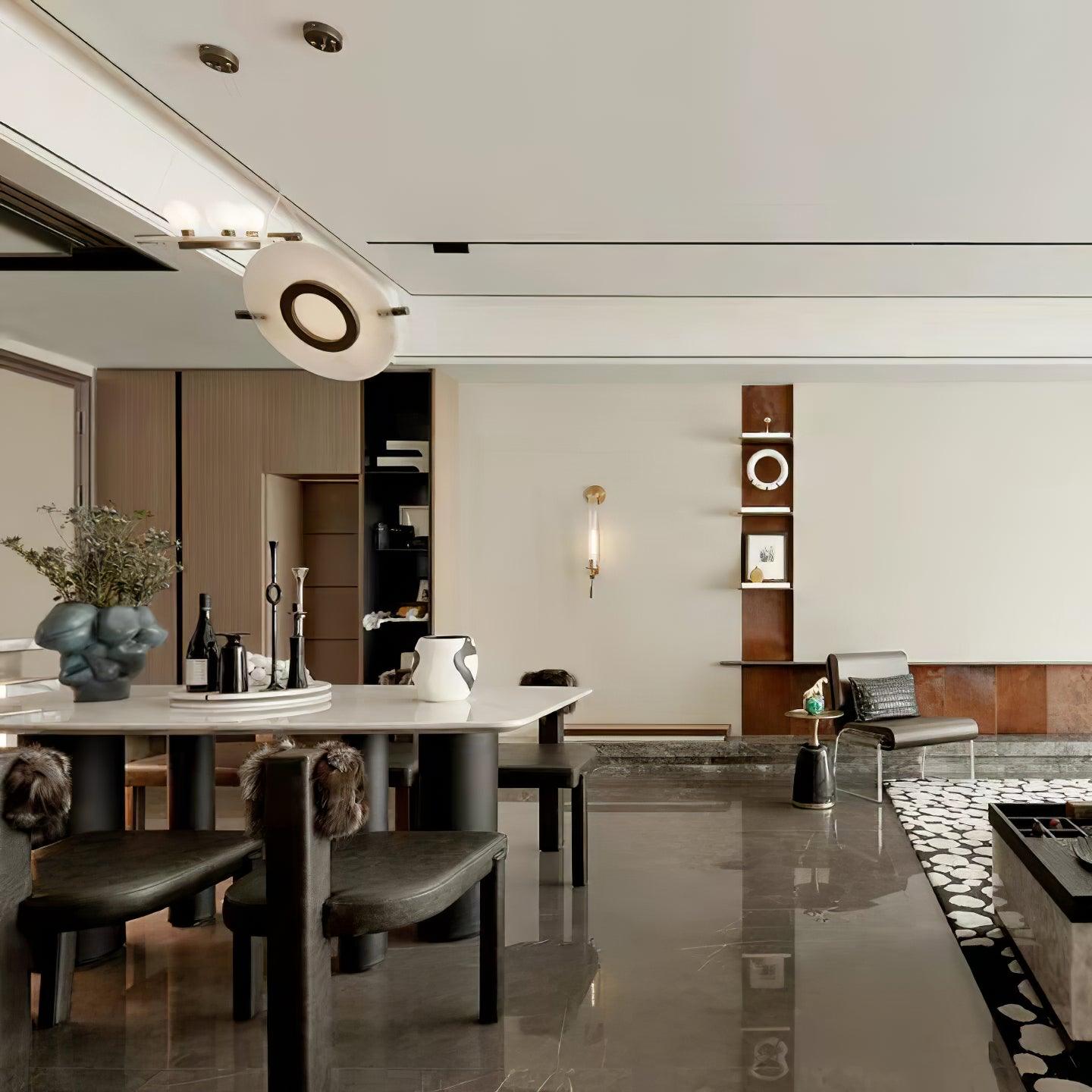 Imirila Disc Shaped Glass Pendant Light - Neutralighting