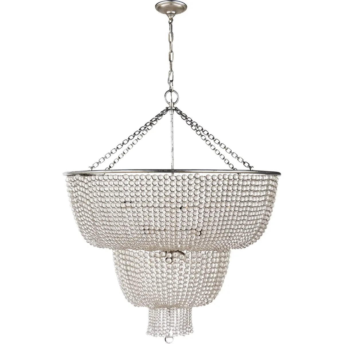 Silva Vintage LED Pendant Light White/Clear Dining/Living Room Metal&Crystal - Neutralighting