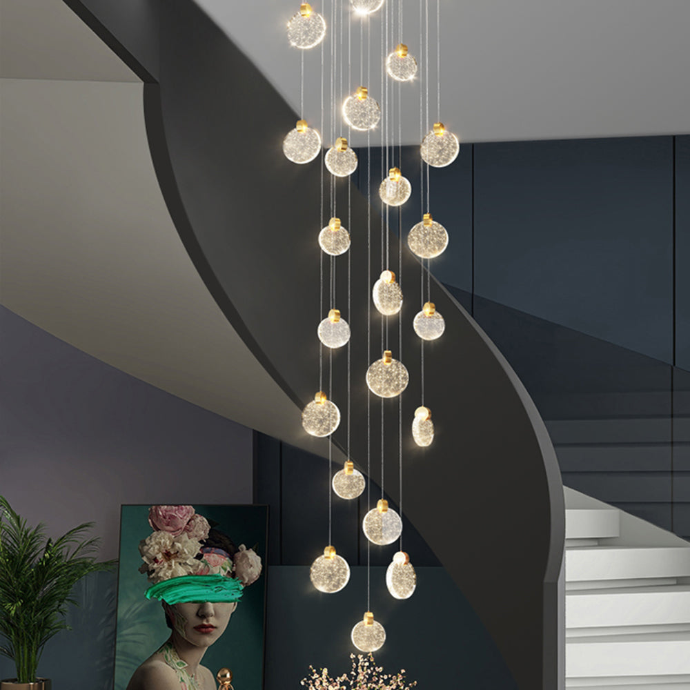 Kristy Luxury Circular Ripple Round Crystal Golden Chandelier - Neutralighting