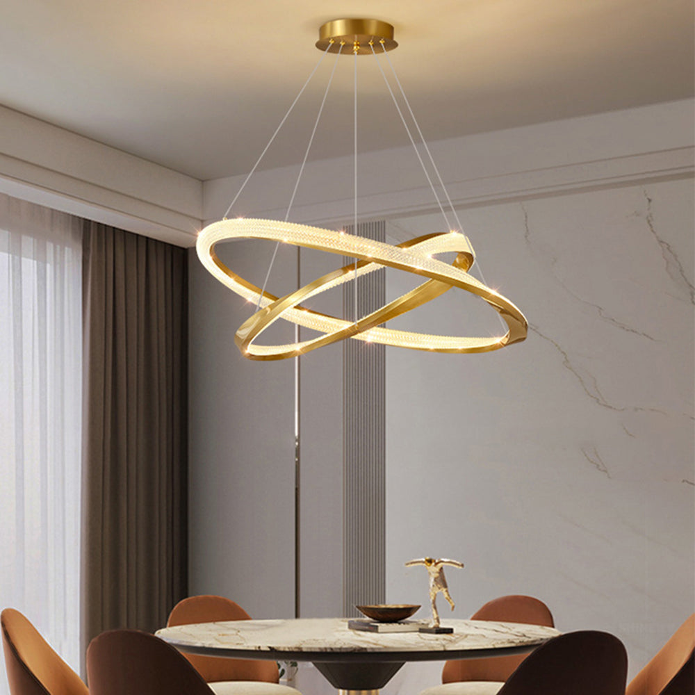 Arisha Minimalist Ring Spiral Shape Pendant Light,Gold - Neutralighting