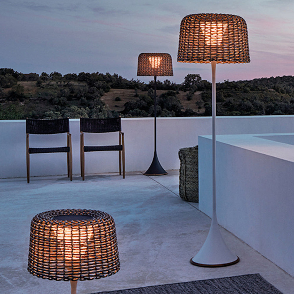 Ritta Waterproof Outdoor Floor Lamp, Rattan，Balcony/Terrace - Neutralighting