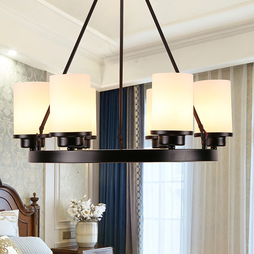 Silva Retro Black Metal/Glass Chandelier for Living Room - Neutralighting