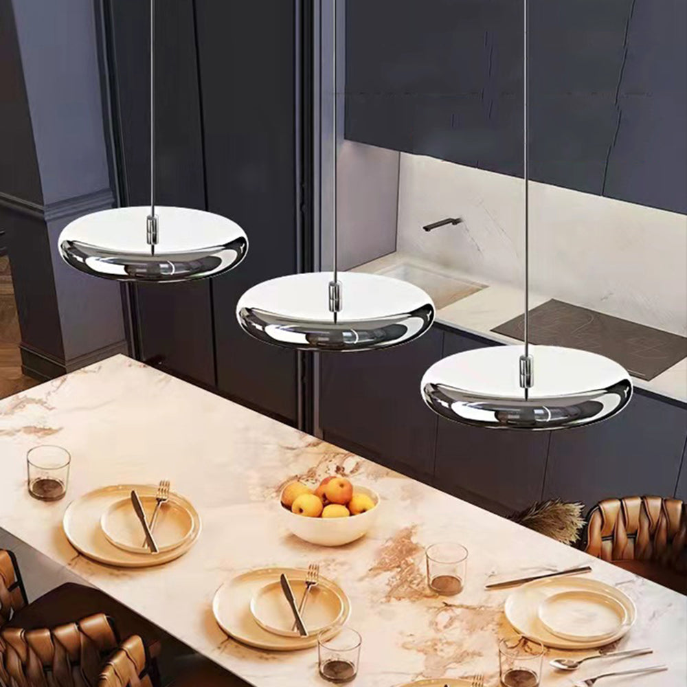 Arisha Minimalist Circular Metal Pendant Light,Silver/Gold/Rose Gold - Neutralighting