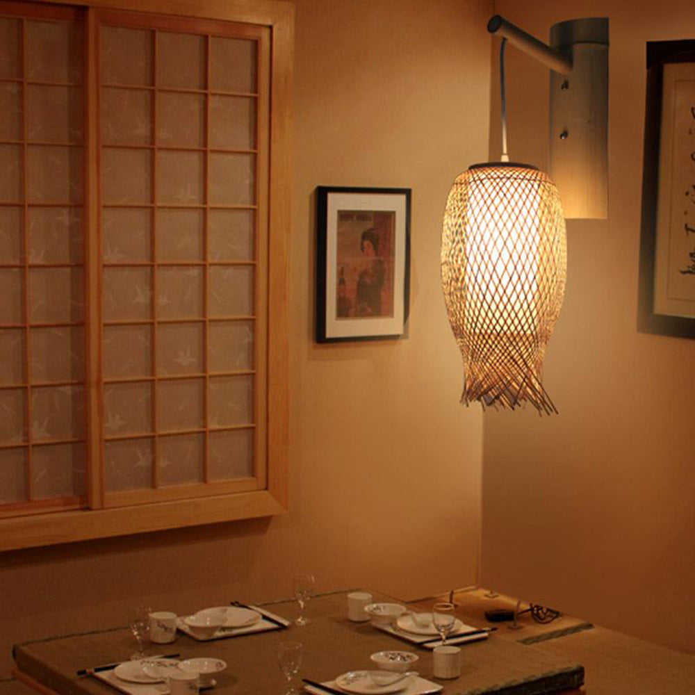 Ritta Wall Lamp Rustic, Muto Rattan Weaving LED, Hallway Wall Sconce - Neutralighting