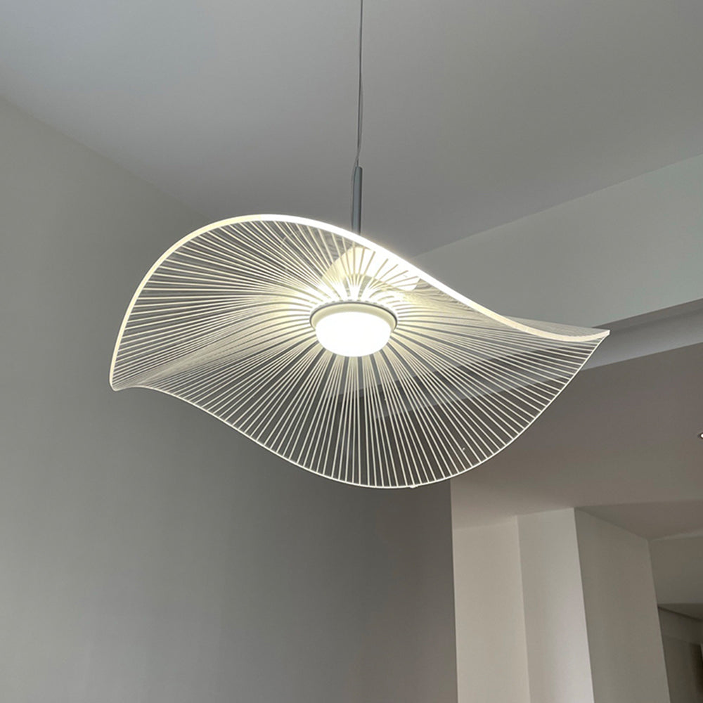 Arisha Designer Lotus Leaf Shaped Metal Pendant Light,White - Neutralighting