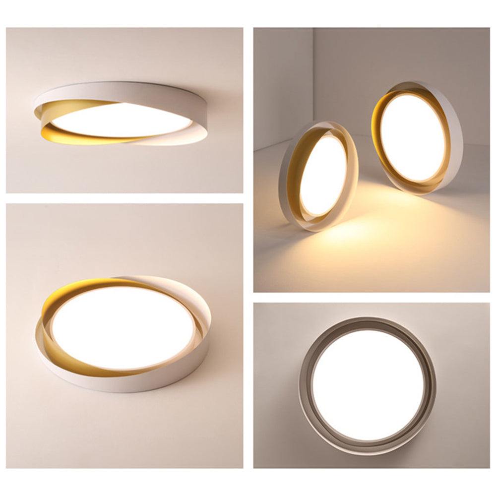 Arisha Modern Geometric Metal/Acrylic Flush Mount Ceiling Light, White/Gold - Neutralighting