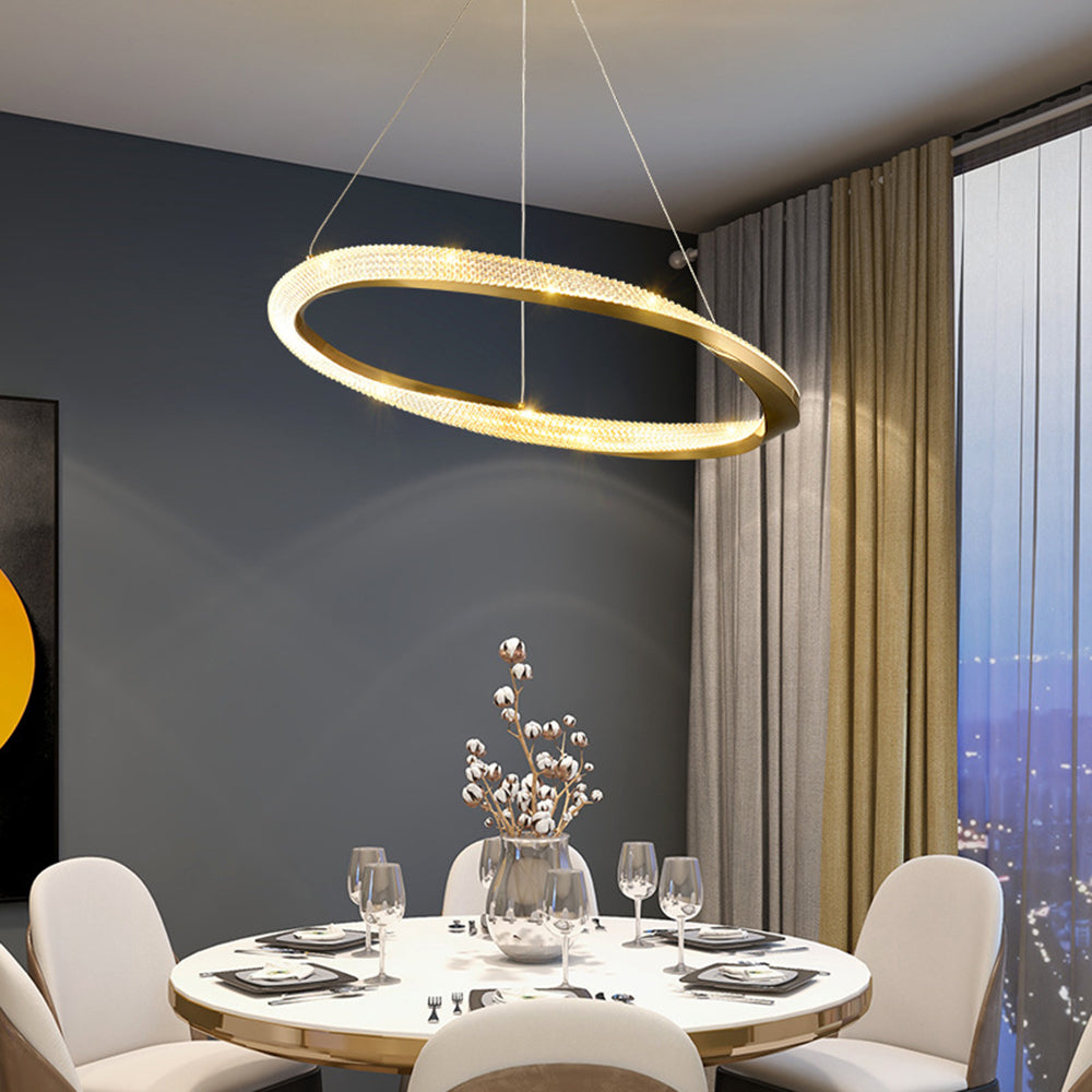 Arisha Minimalist Ring Spiral Shape Pendant Light,Gold - Neutralighting