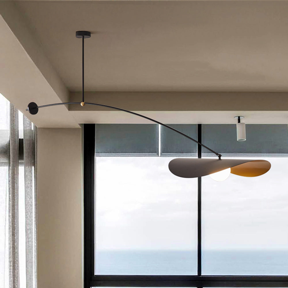 Arisha Minimalist Lotus Leaf Shaped Metal Pendant Light, Black/Gold - Neutralighting