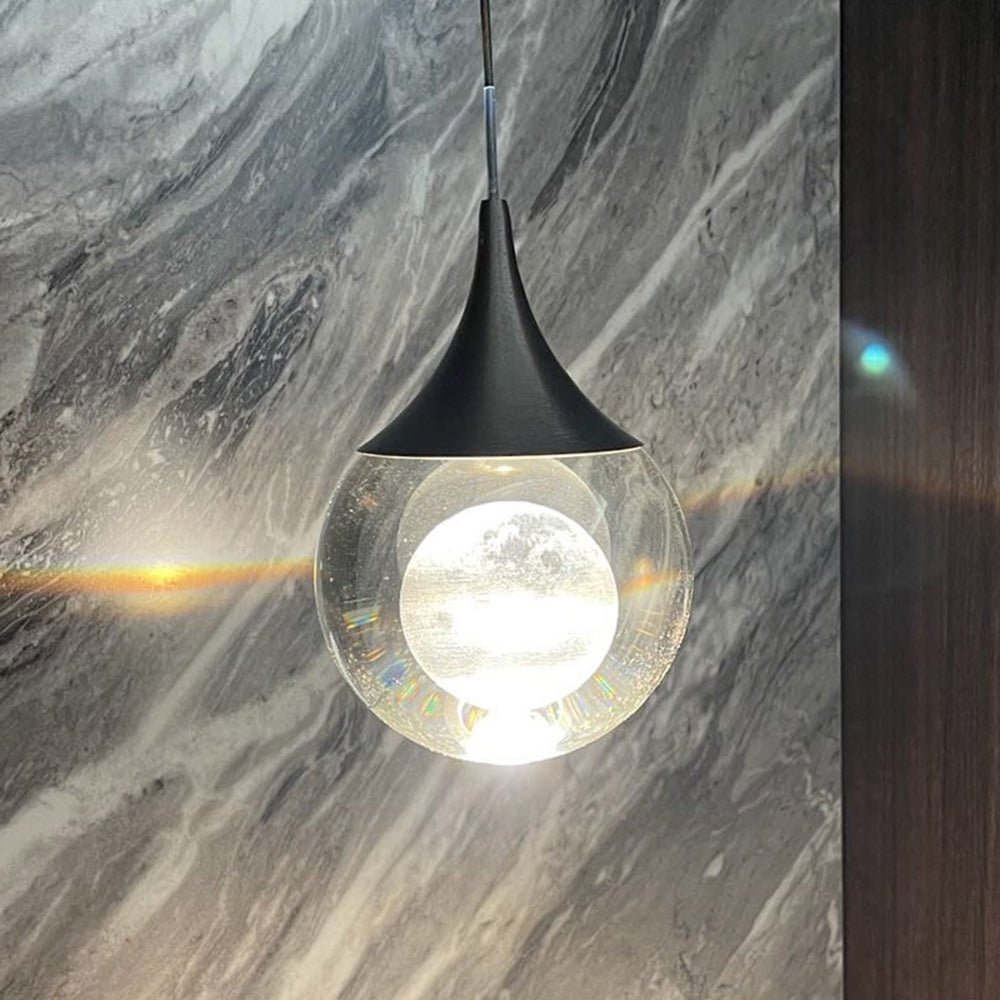 Aria Minimalist Moon Metal Pendant Light,Black - Neutralighting