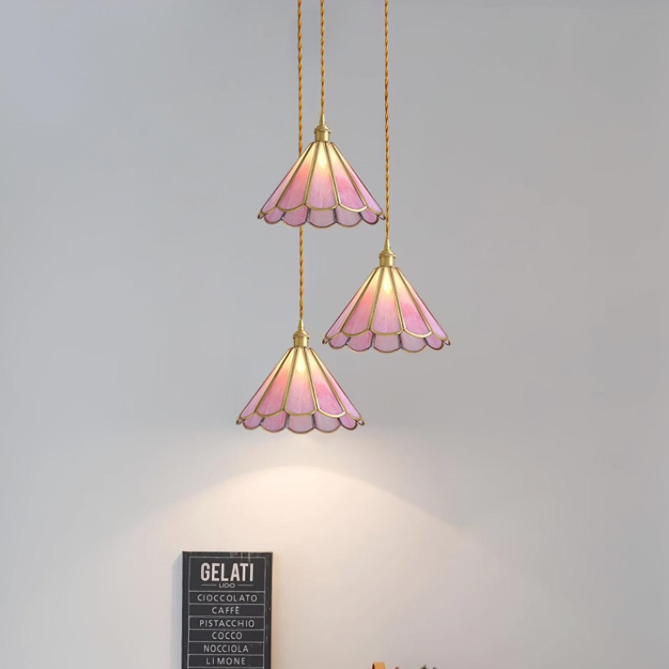 Lione Pink Stained Glass Pendant Light - Neutralighting