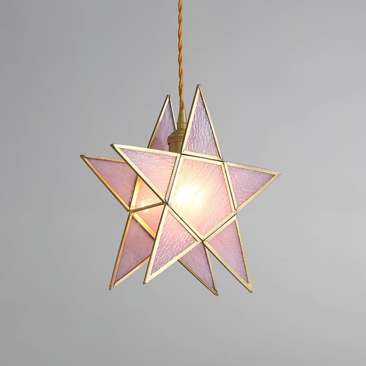 Lione Pink Stained Glass Pendant Light - Neutralighting