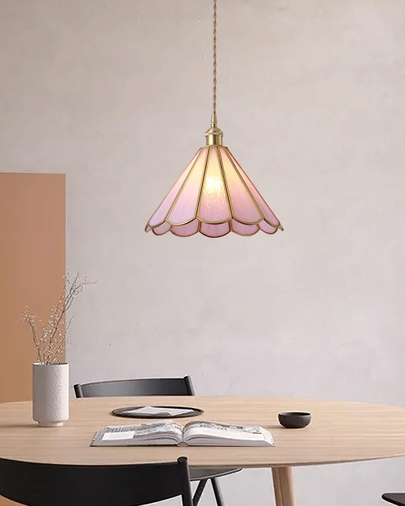 Lione Pink Stained Glass Pendant Light - Neutralighting