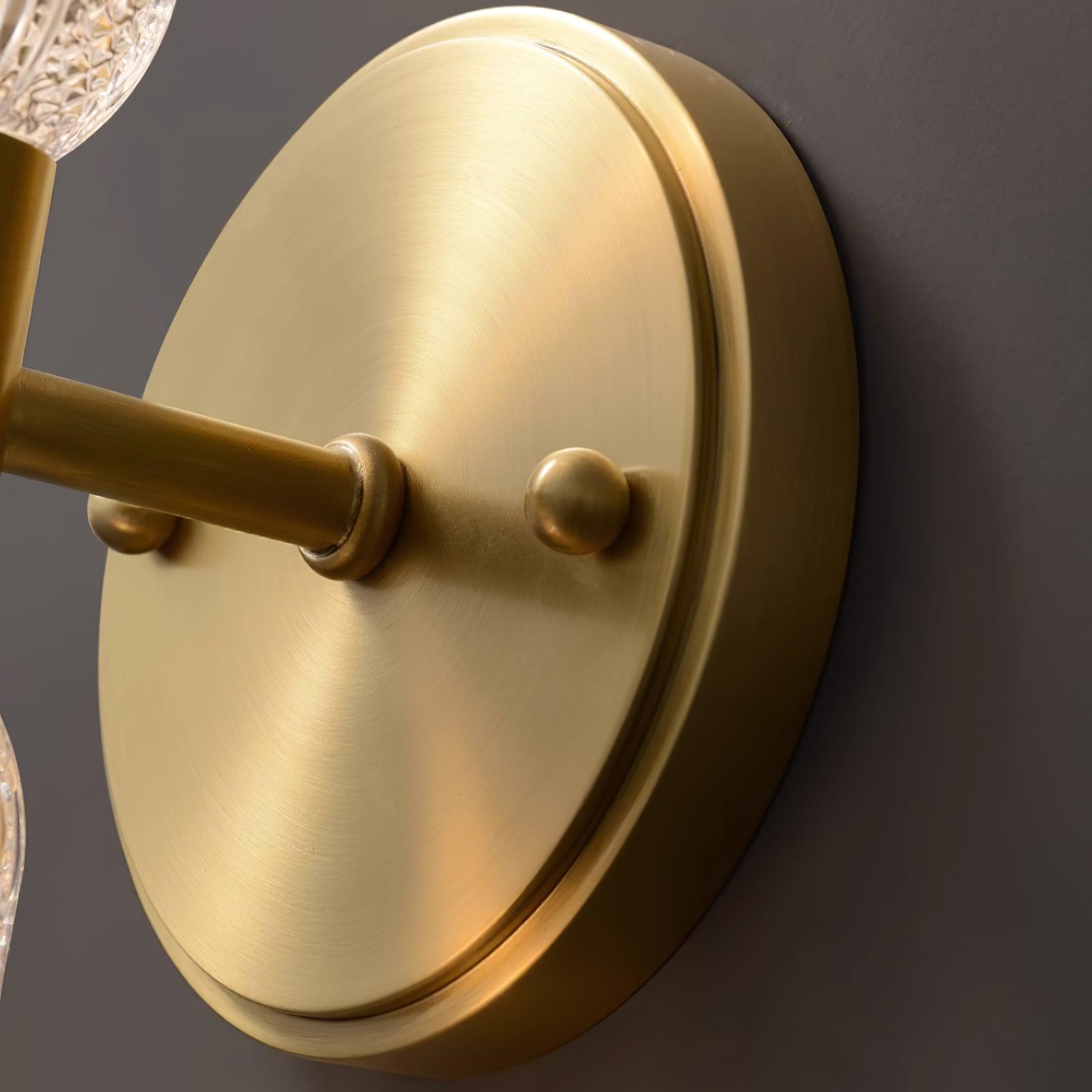 Evania Brass and Textured Glass Double Light Wall Sconce - Neutralighting