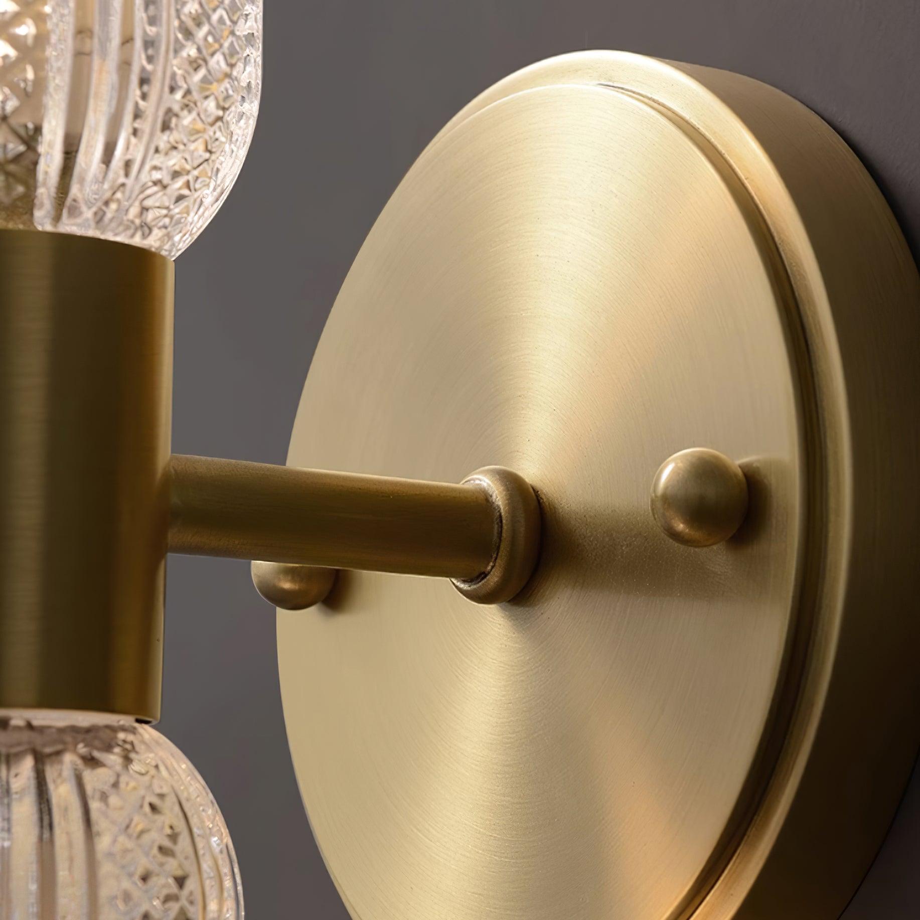 Evania Brass and Textured Glass Double Light Wall Sconce - Neutralighting
