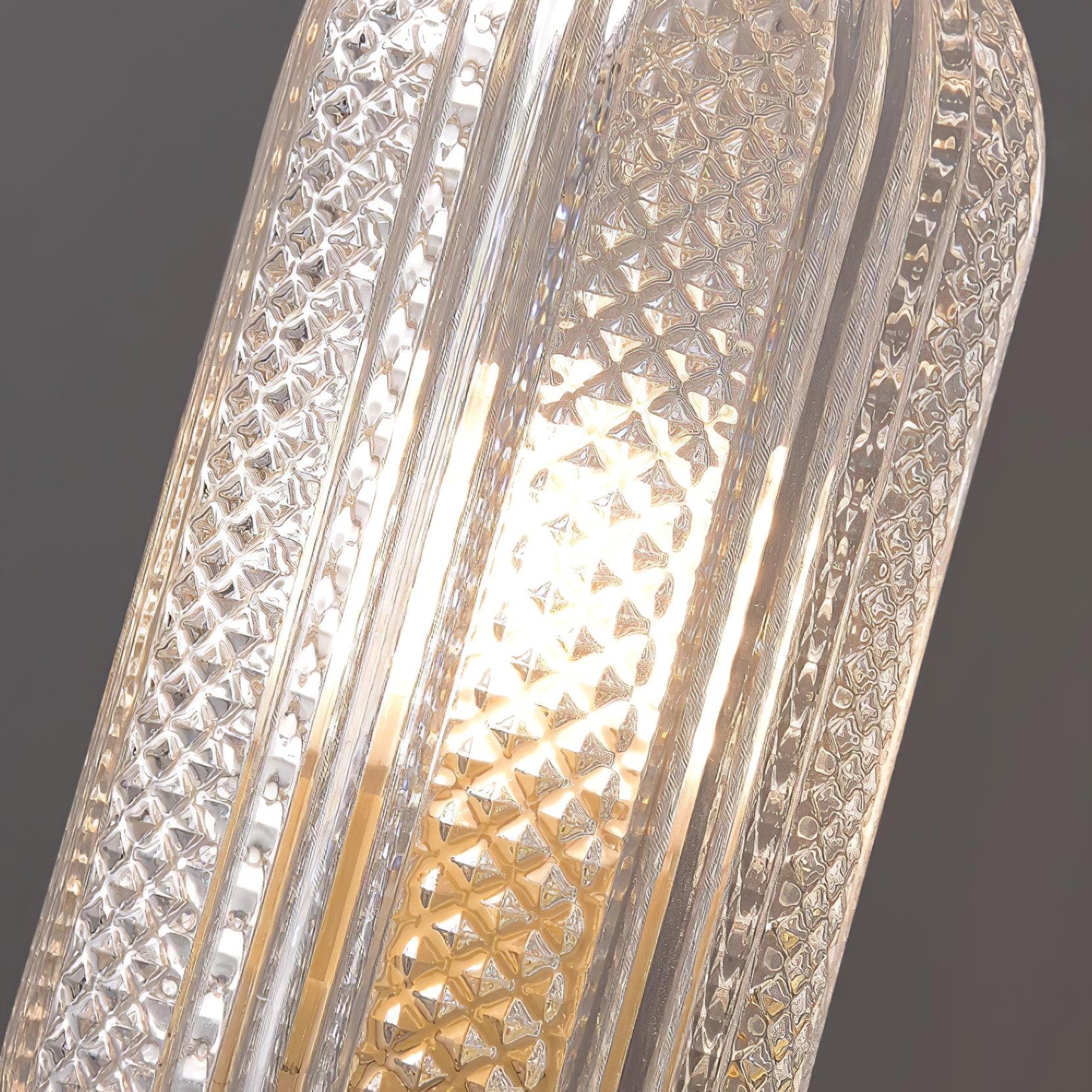 Evania Brass and Textured Glass Double Light Wall Sconce - Neutralighting