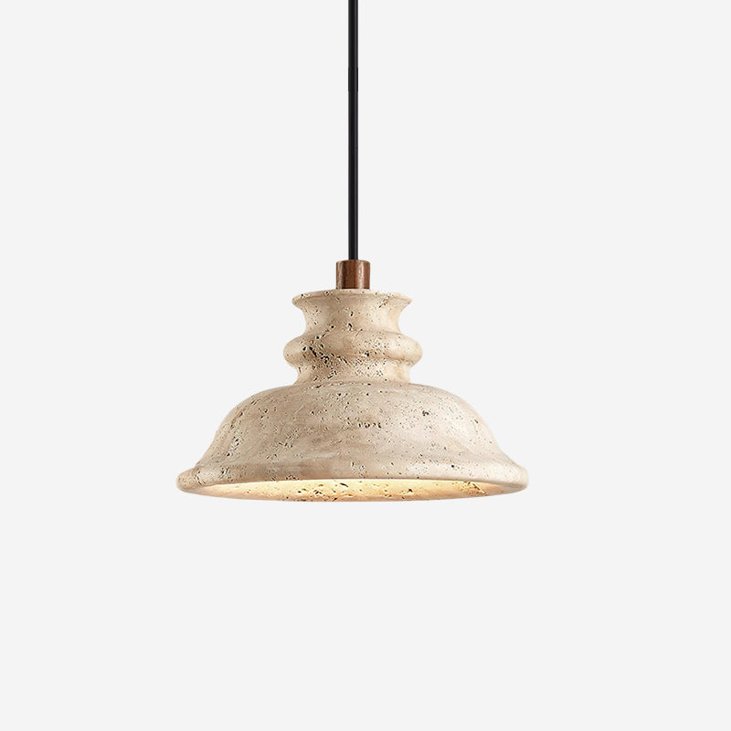 Ritta Pendant Lamp Sculpted Travertine Shade - Neutralighting