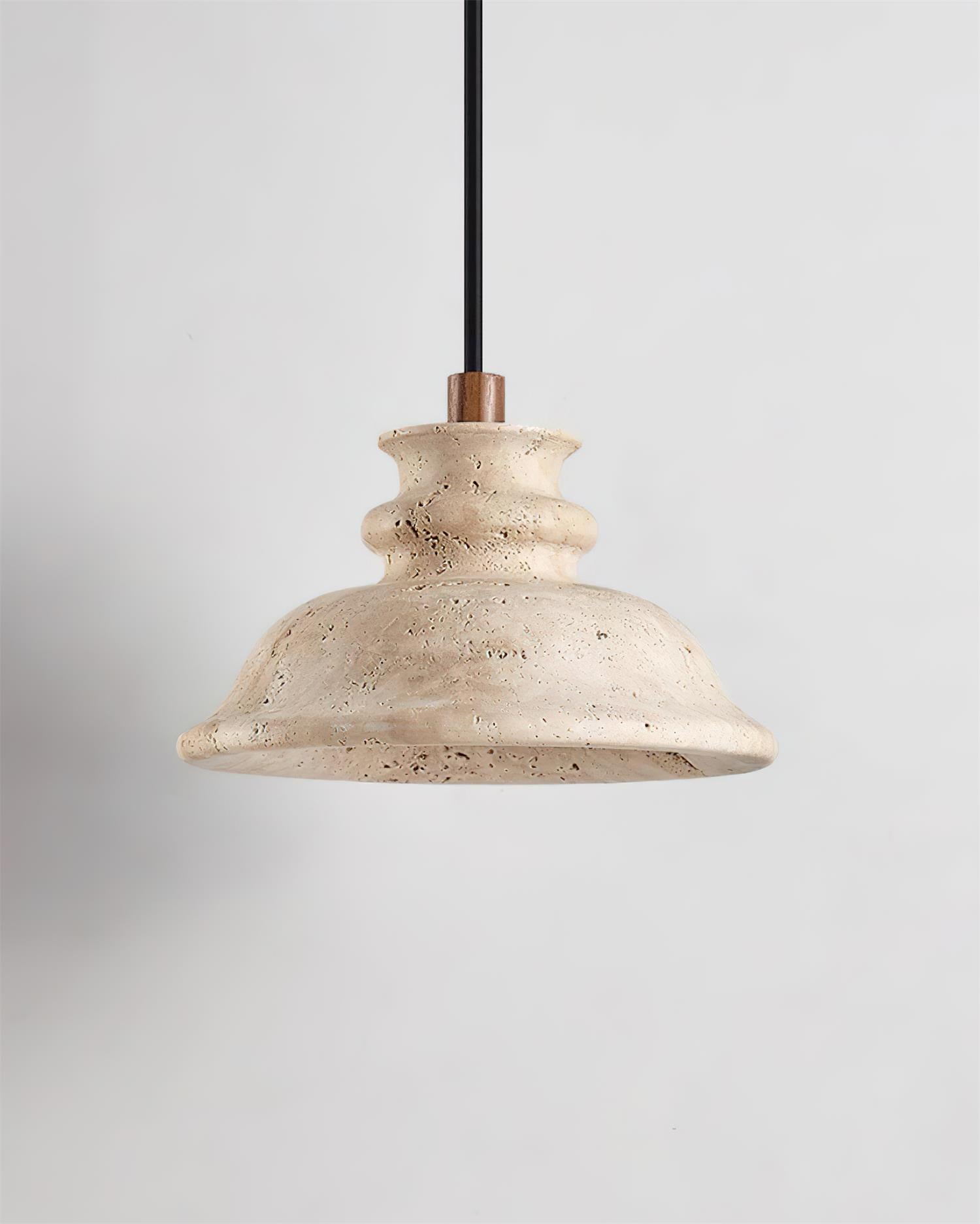 Ritta Pendant Lamp Sculpted Travertine Shade - Neutralighting