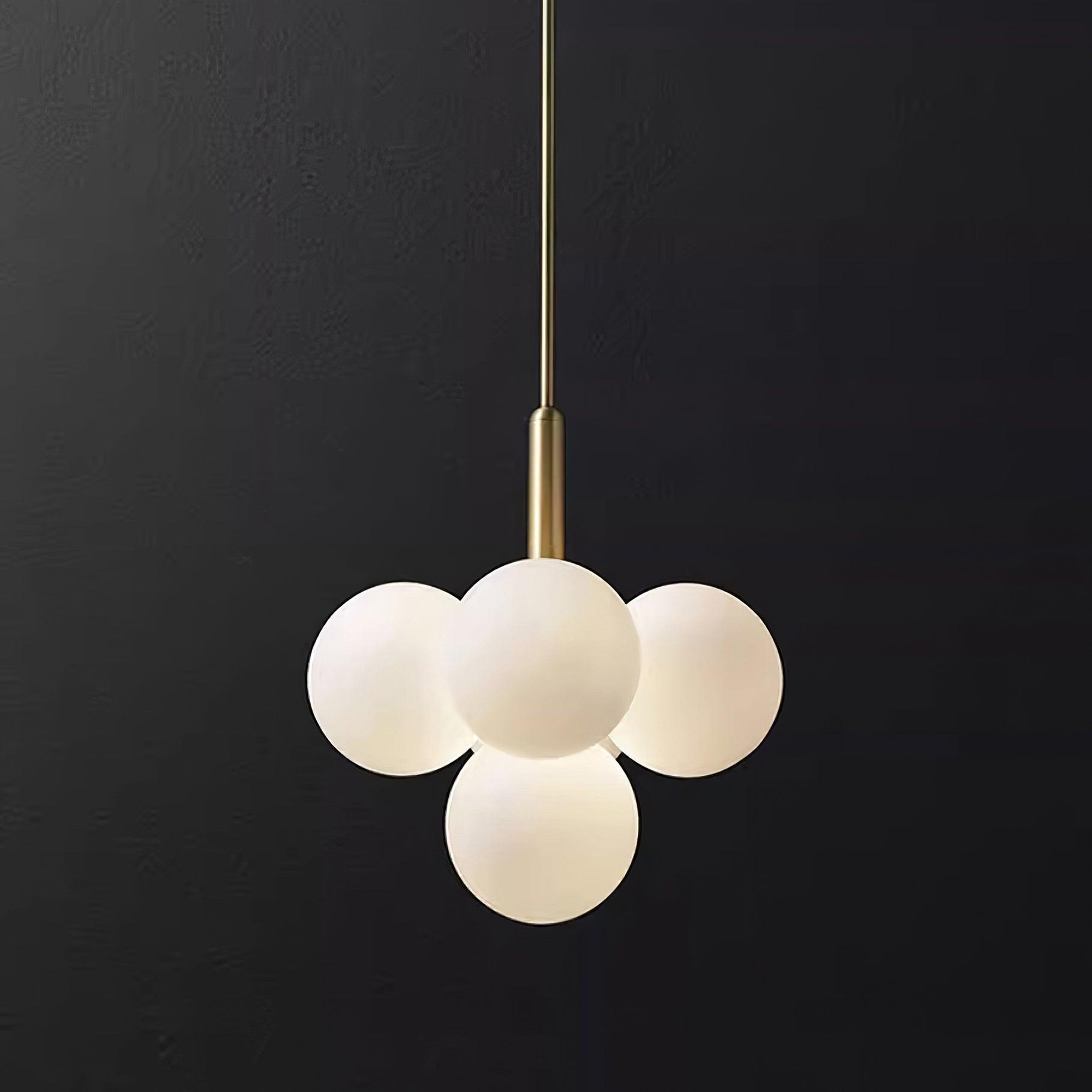 Chandelier Glass Globe Cluster Brass Frame Modern Minimalist Home - Neutralighting