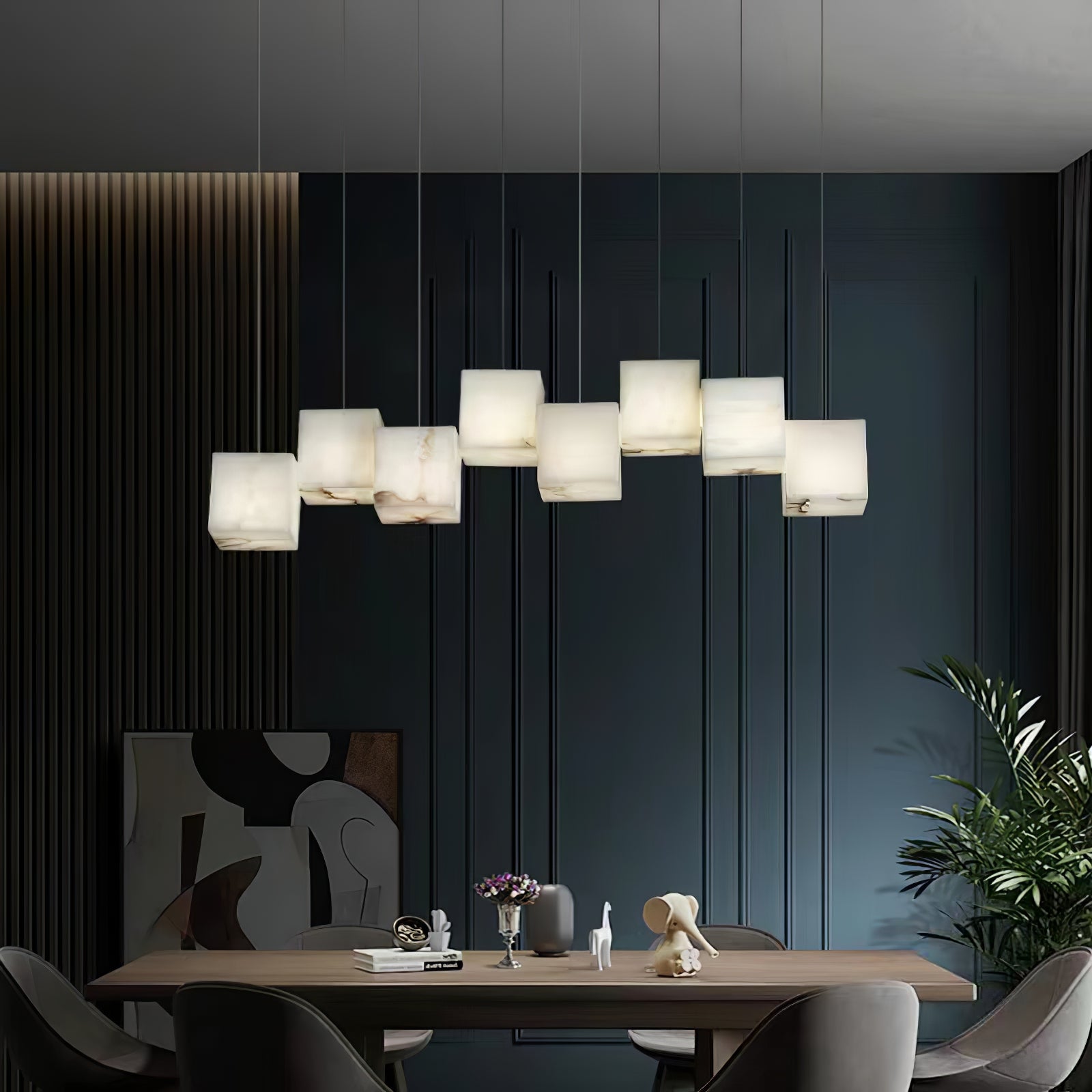 Alabaster Chandelier Box Cubic Elegance - Neutralighting