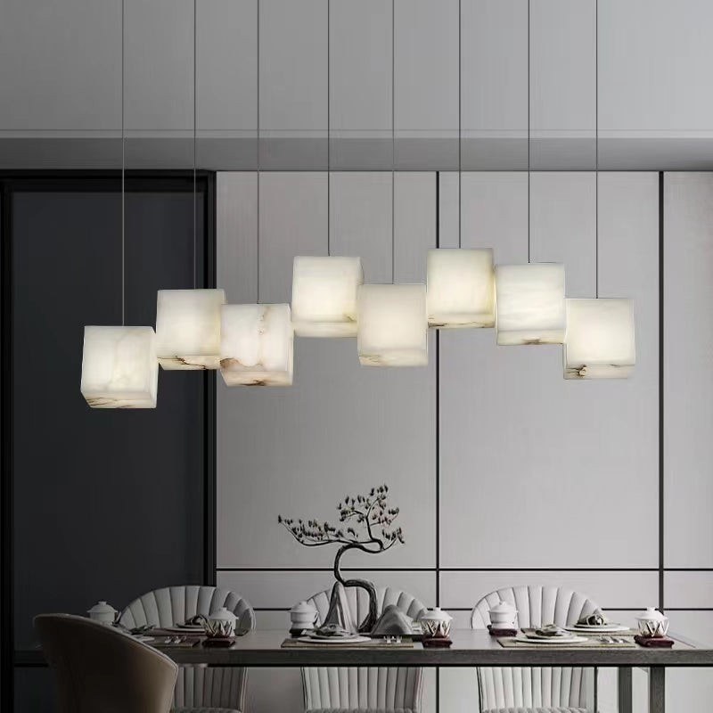 Alabaster Chandelier Box Cubic Elegance - Neutralighting