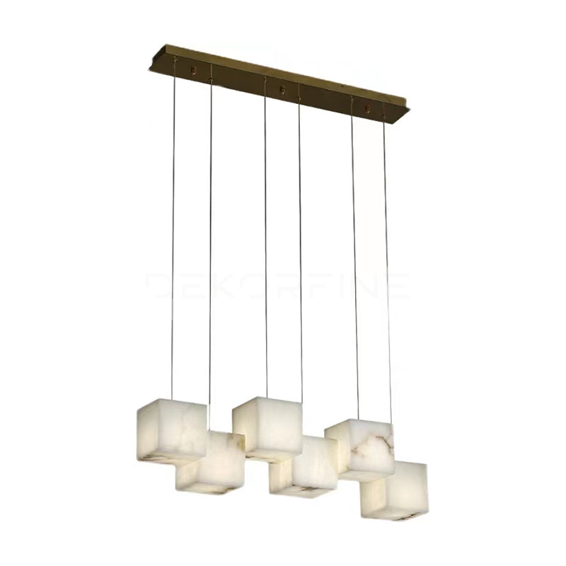 Alabaster Chandelier Box Cubic Elegance - Neutralighting