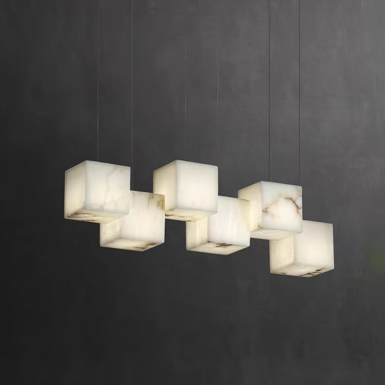 Alabaster Chandelier Box Cubic Elegance - Neutralighting