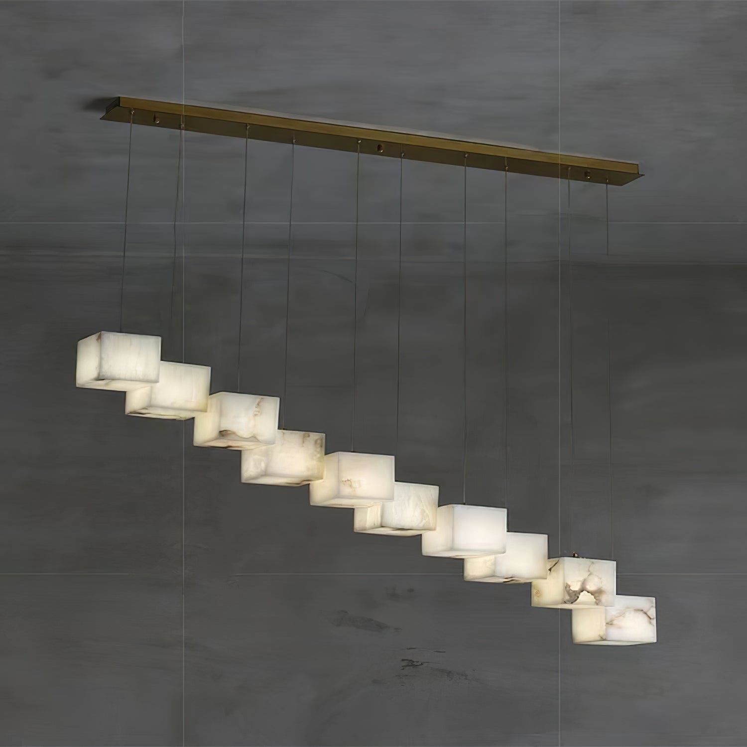 Alabaster Chandelier Box Cubic Elegance - Neutralighting