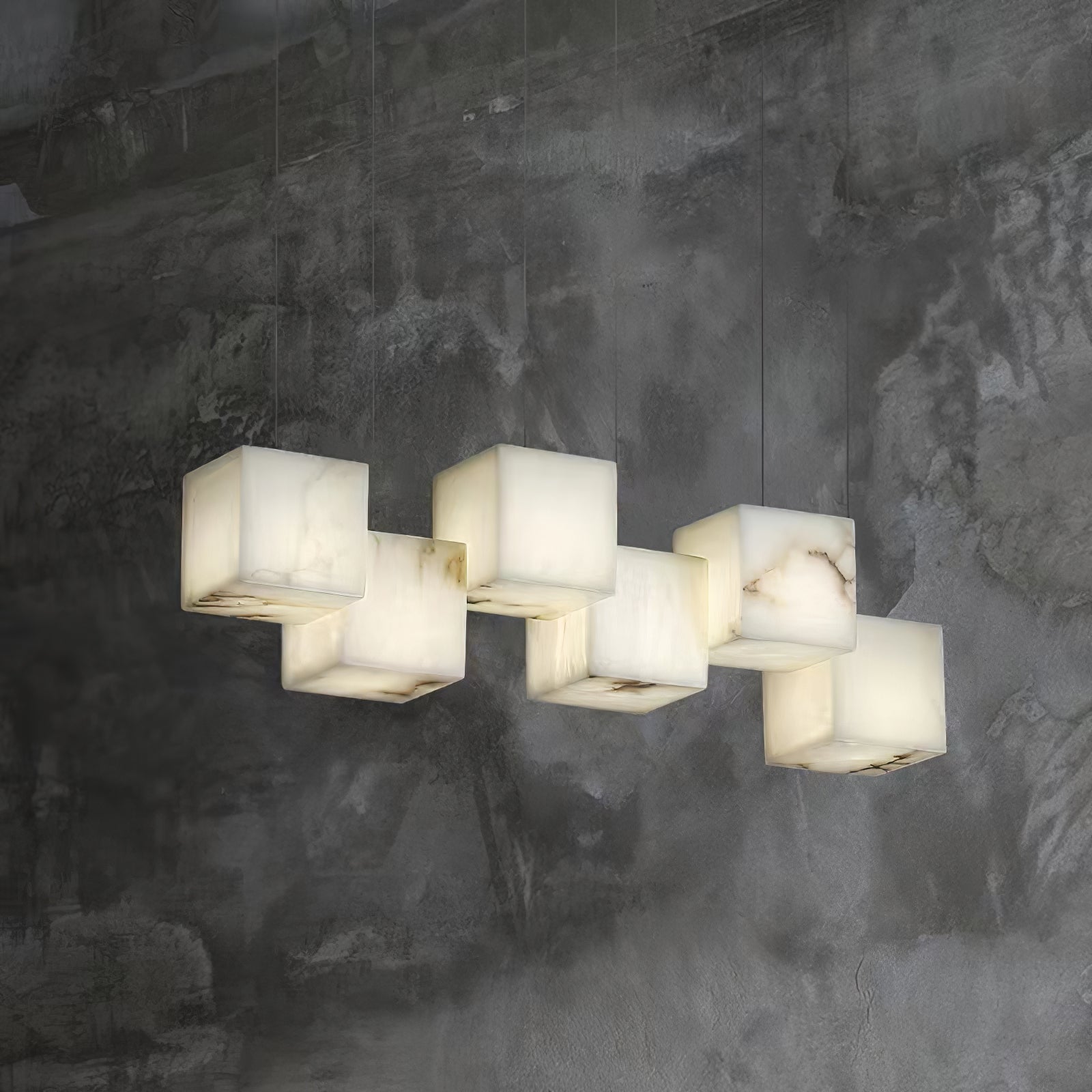 Alabaster Chandelier Box Cubic Elegance - Neutralighting