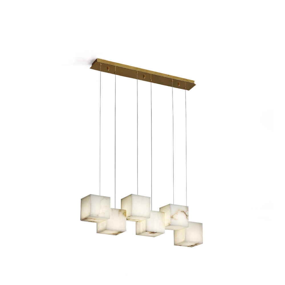 Alabaster Chandelier Box Cubic Elegance - Neutralighting