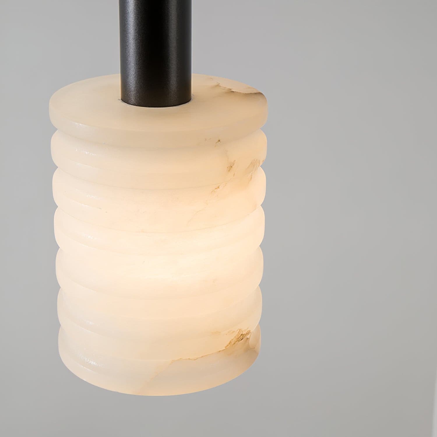 Alabaster Pendant Lamp Ribbed Cylinder - Neutralighting