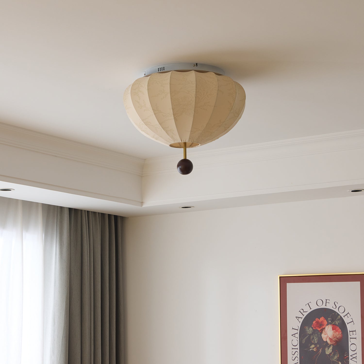 Willow Ceiling Light Marceline Wood & Fabric - Neutralighting