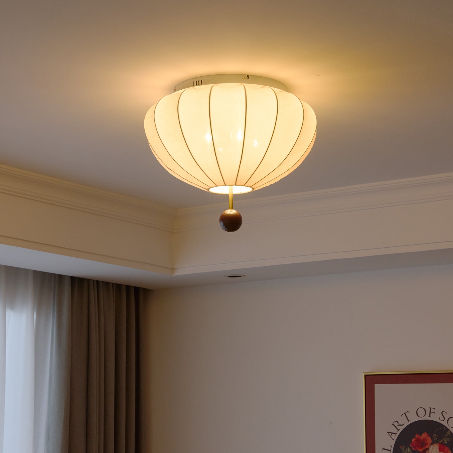 Willow Ceiling Light Marceline Wood & Fabric - Neutralighting