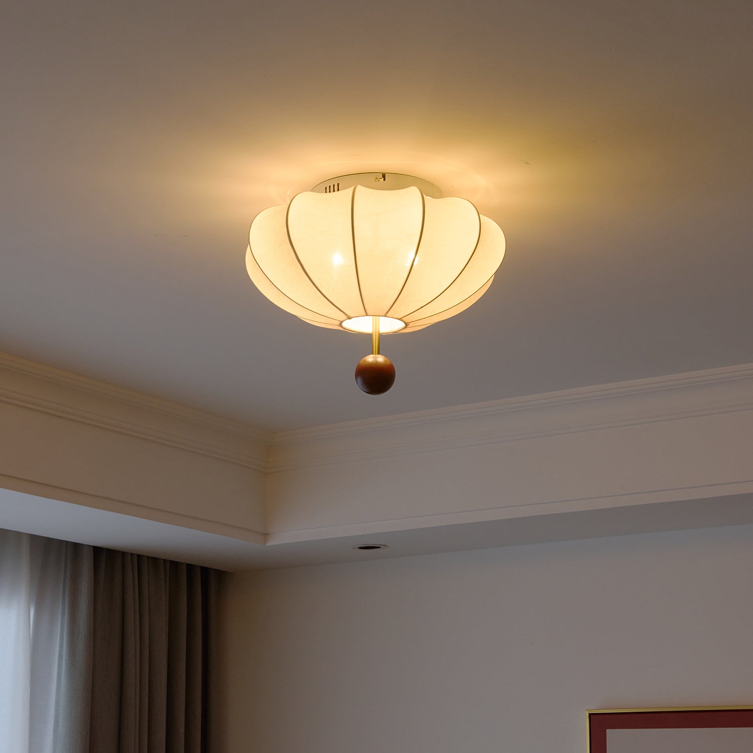 Willow Ceiling Light Marceline Wood & Fabric - Neutralighting