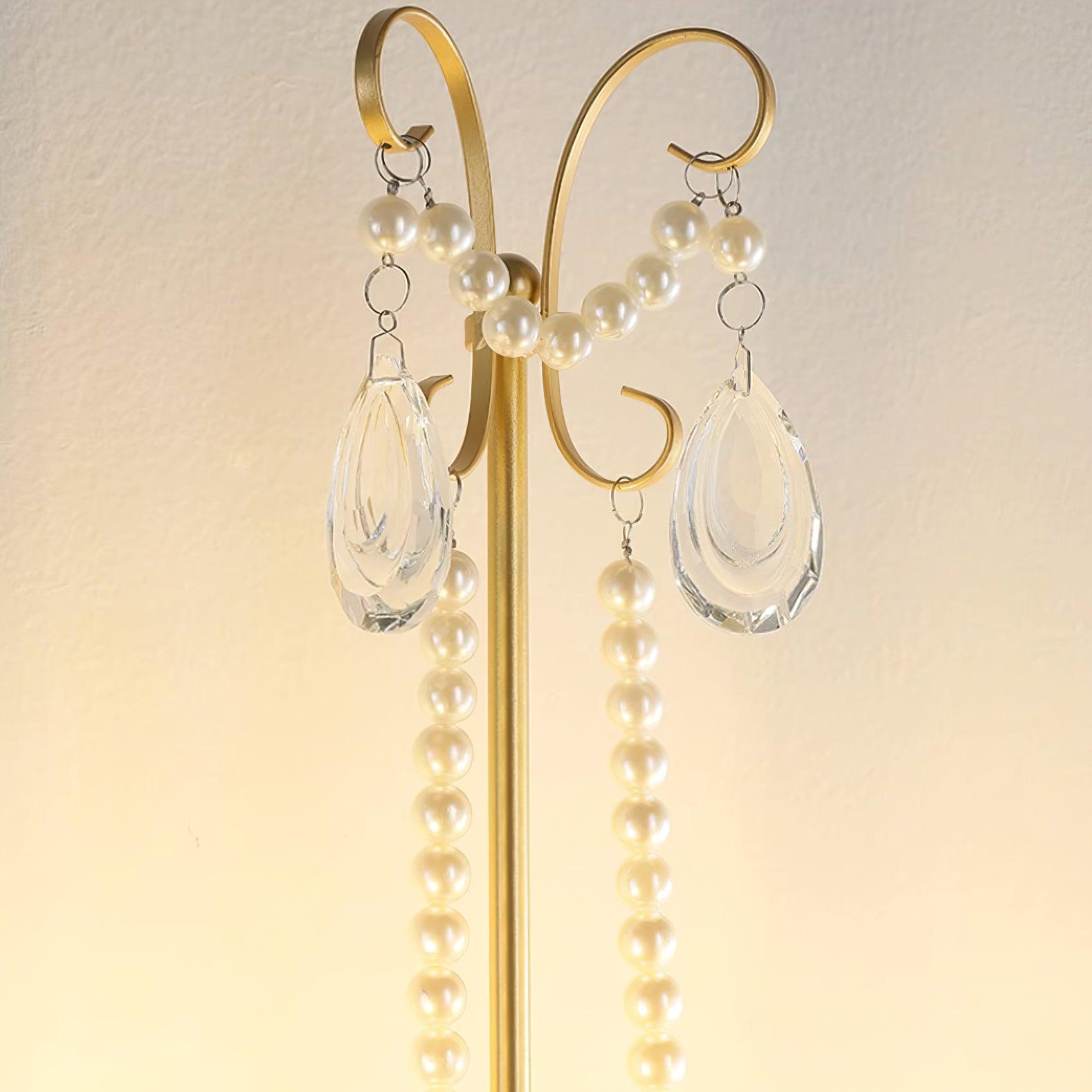 Wall Lamp Metal Crystal Pearls Ornate Elegant Chic Home Elegant - Neutralighting
