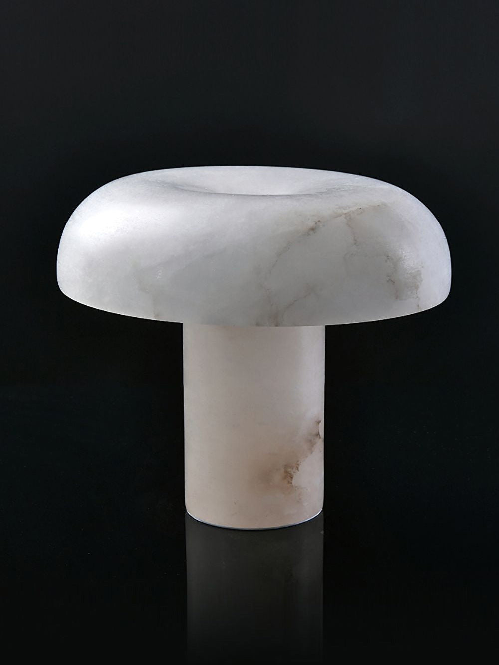 Table Lamp Alabaster Mushroom Shade Brass Base Sculptural Warm - Neutralighting