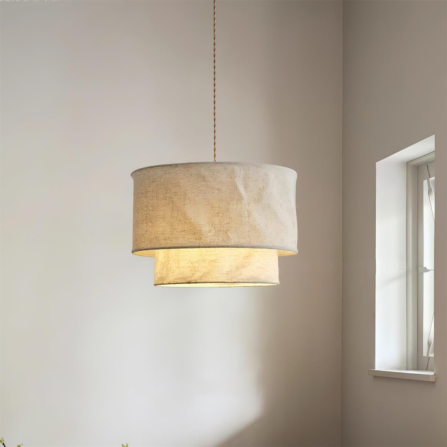 Nuvai Natural Linen Pendant Light - Neutralighting