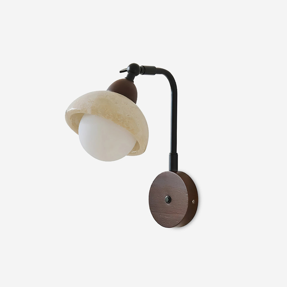 Solaro Wall Light Travertine White Opalescent Globe - Neutralighting