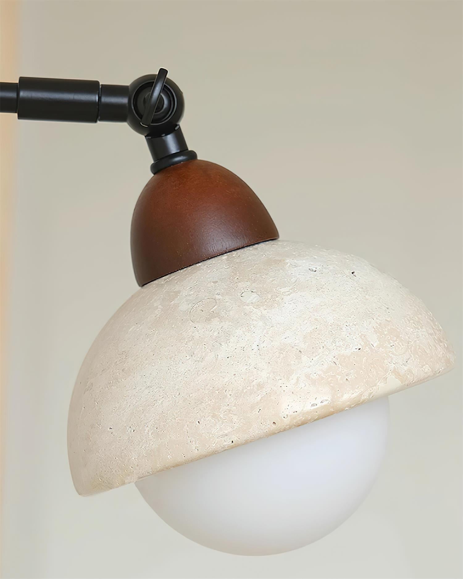 Solaro Wall Light Travertine White Opalescent Globe - Neutralighting