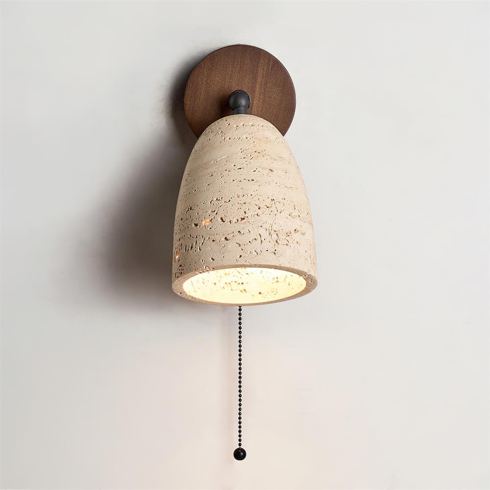Solaro Wall Lamp Travertine with pull chain - Neutralighting