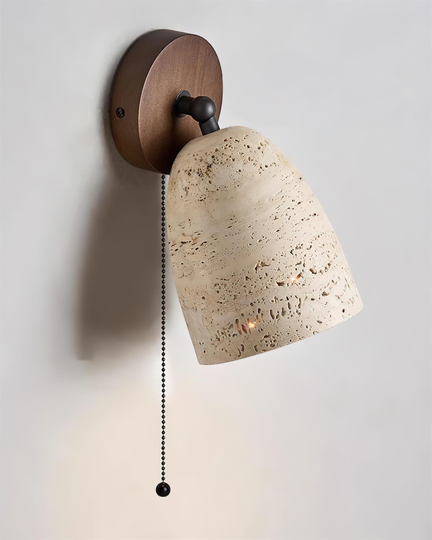 Solaro Wall Lamp Travertine with pull chain - Neutralighting