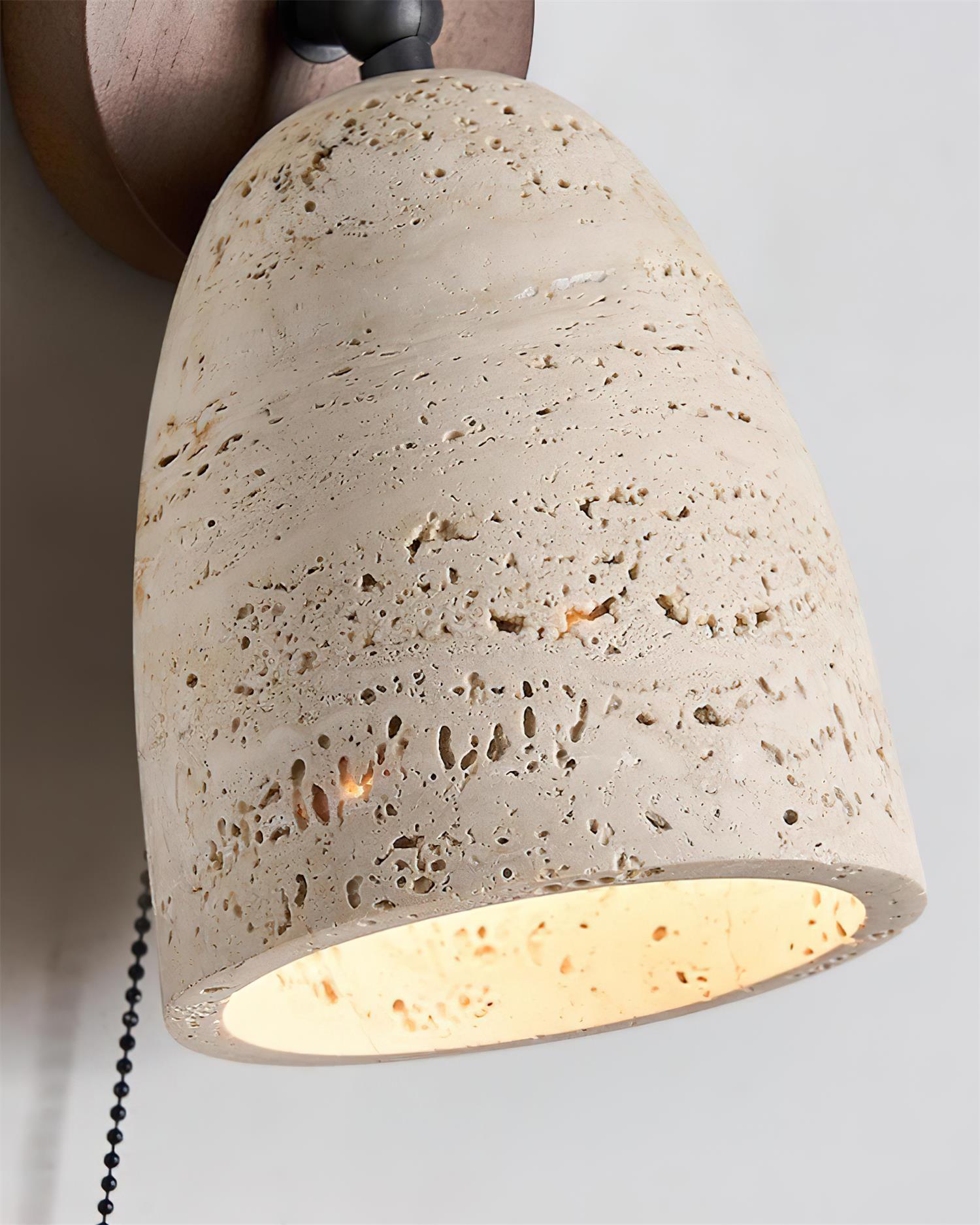 Solaro Wall Lamp Travertine with pull chain - Neutralighting
