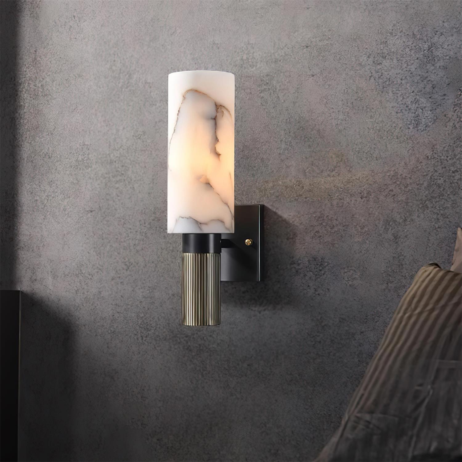 Luste Cylindrical Alabaster Wall Lamp - Neutralighting