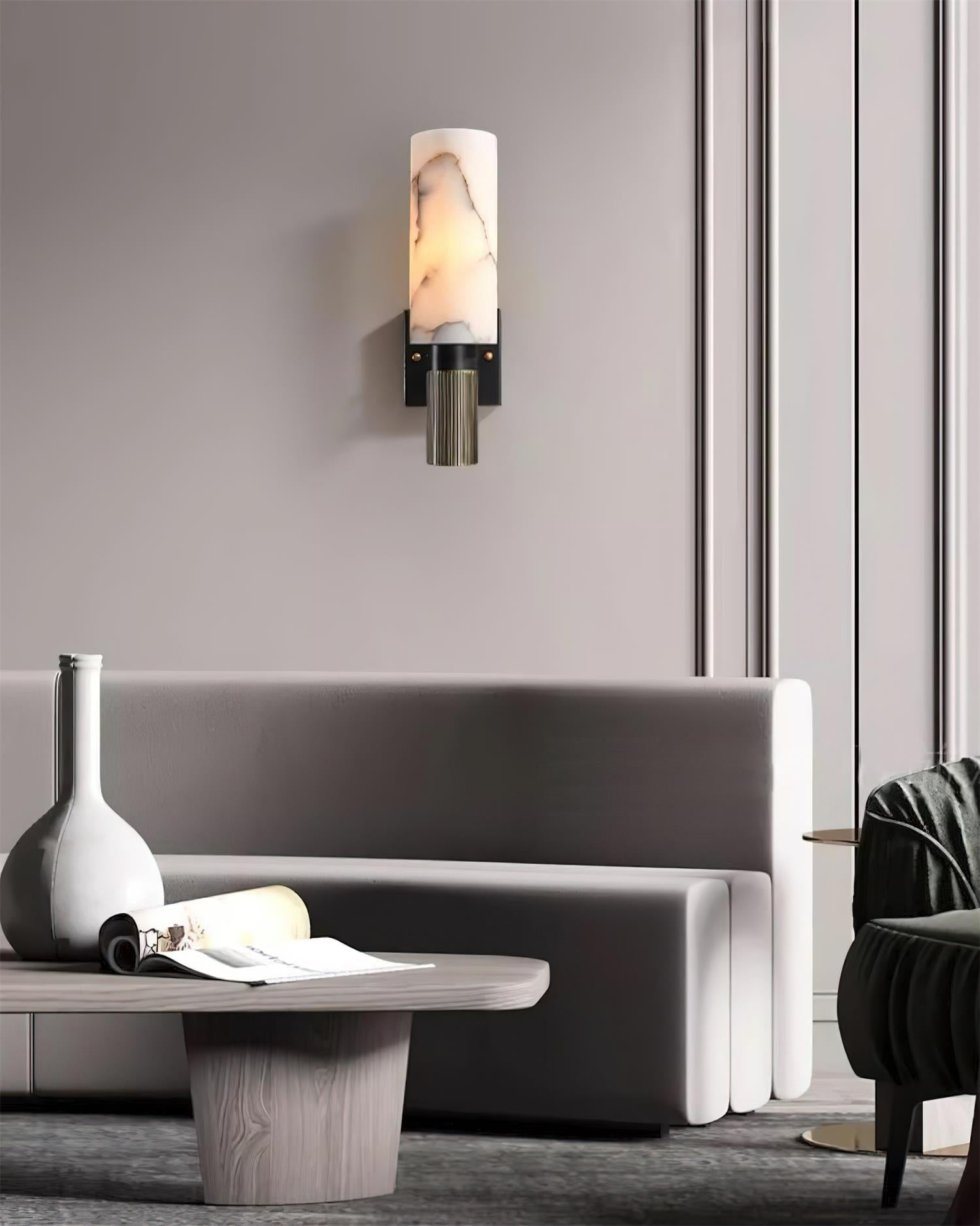 Luste Cylindrical Alabaster Wall Lamp - Neutralighting
